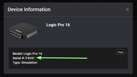 Device serial number