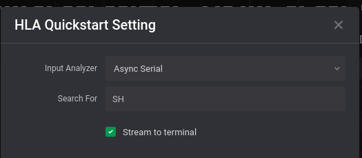 Set the "Search For" setting